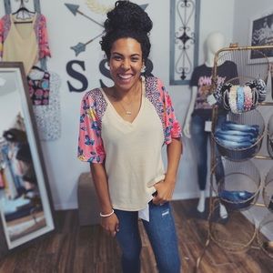 Leopard Floral Knit Top